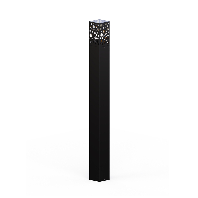 Modern round E27 outdoor bollard light with 35W LED/traditional bulb compatibility