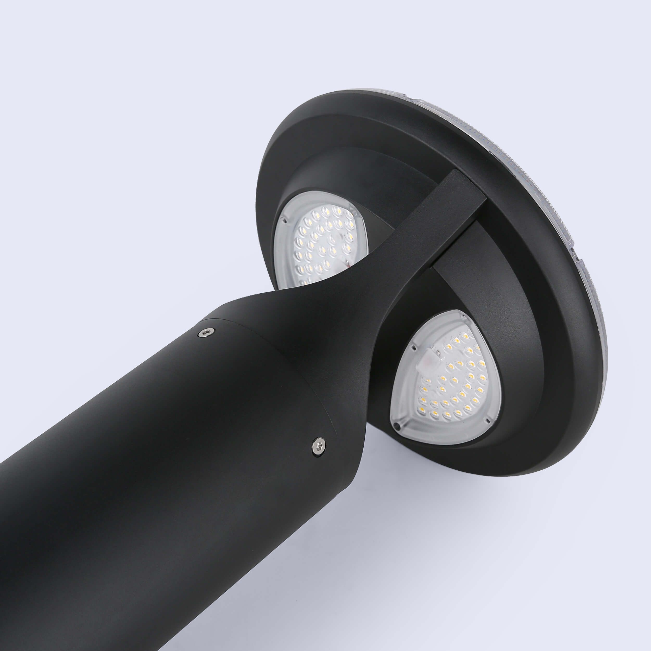 dual side light solar bollard light