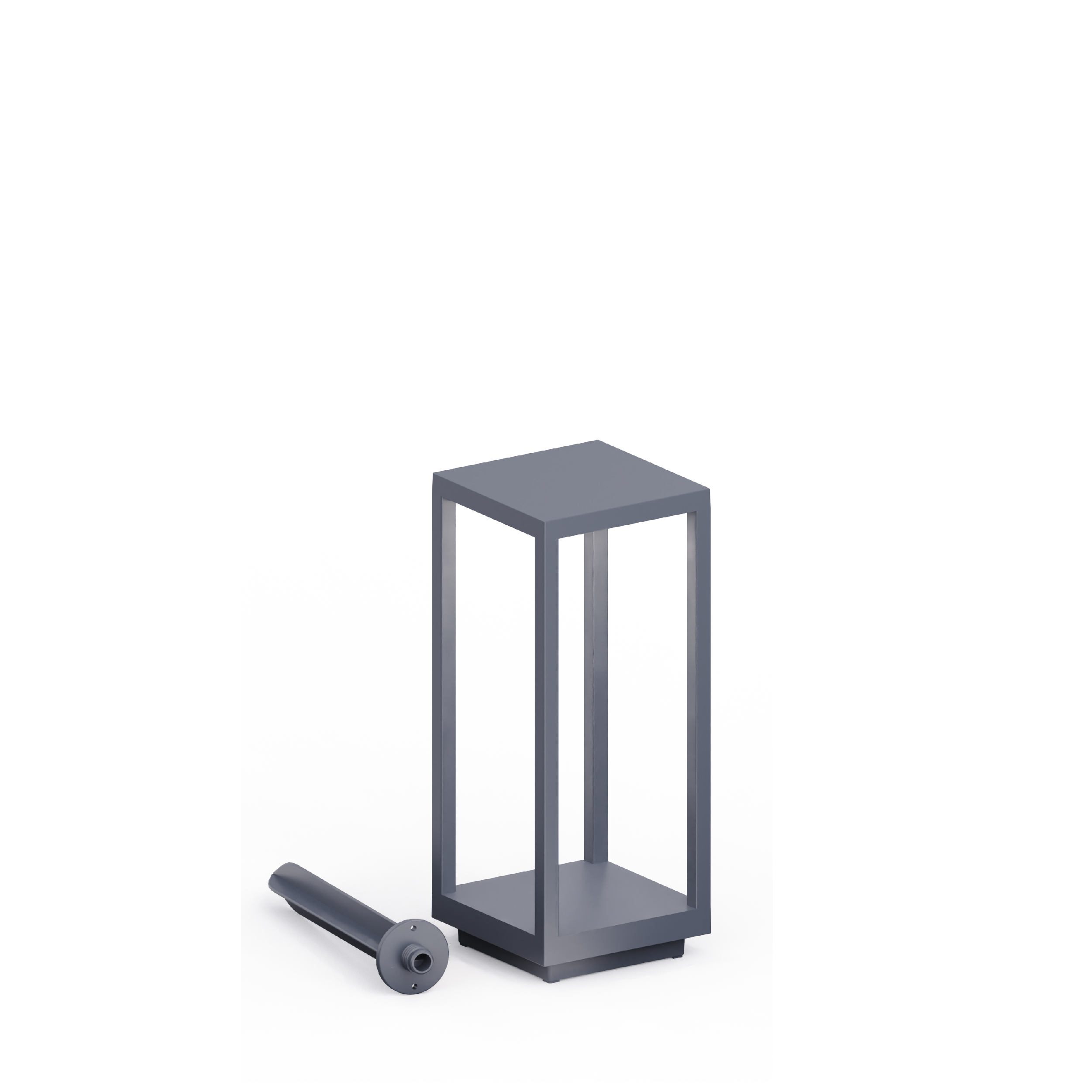 dark grey led bollard light with metal stake