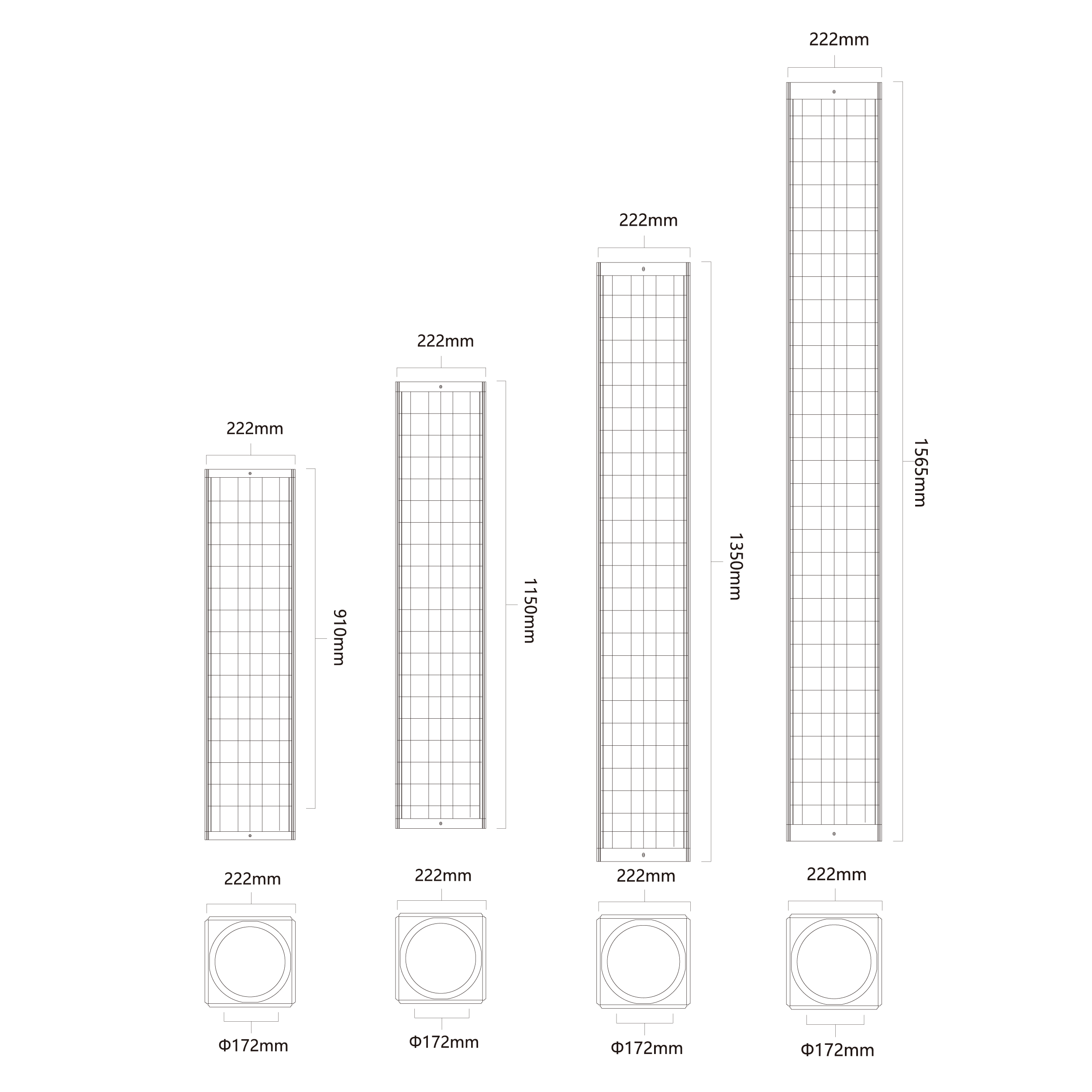 Vertical Solar Square Module 200W