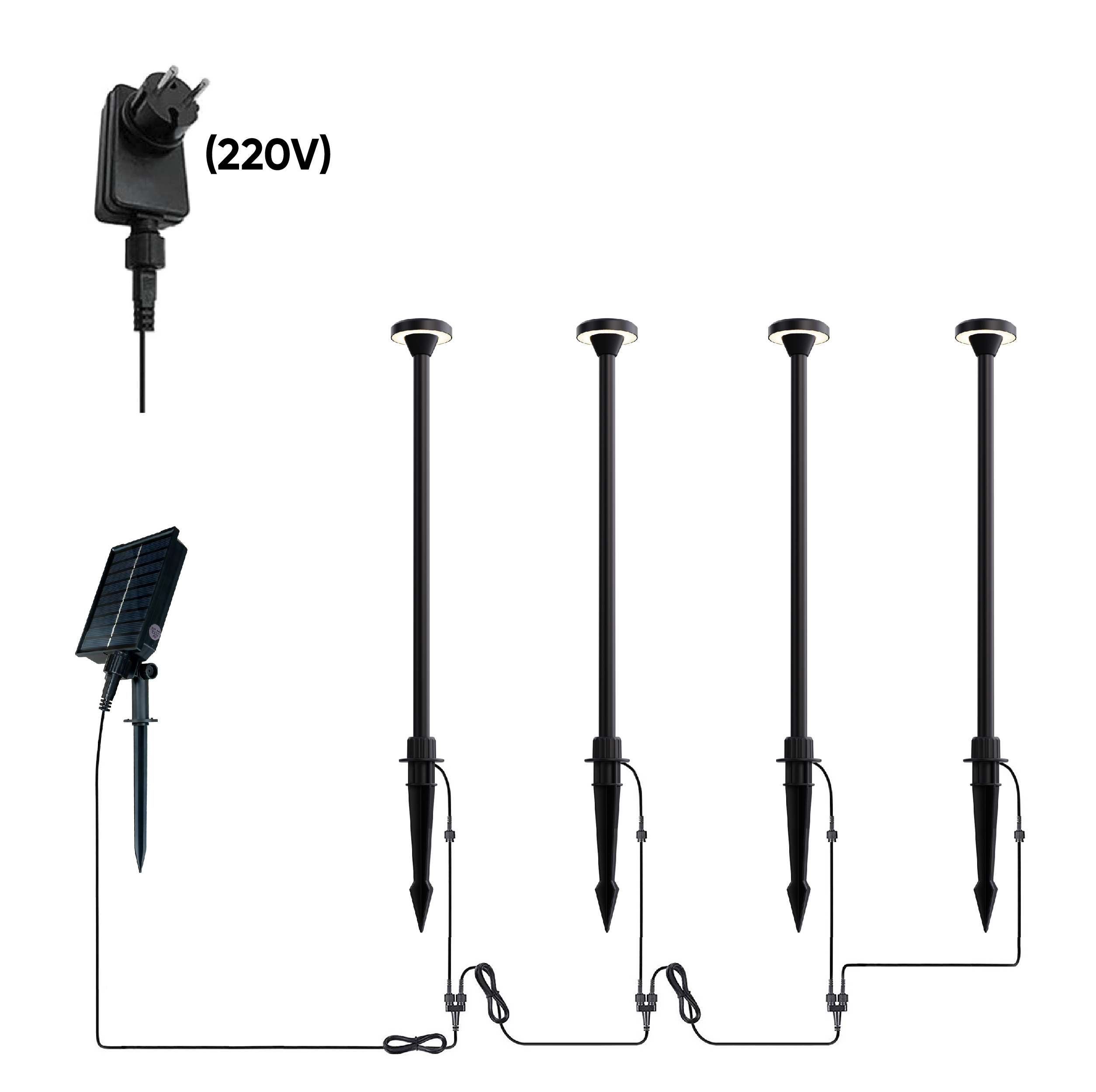 four spike lights connect in one kit