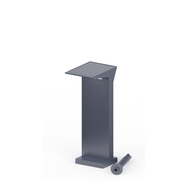 drak grey solar bollard light