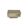 A sleek and modern outdoor wall light fixture with a rectangular design and a textured glass panel, providing efficient LED illumination.