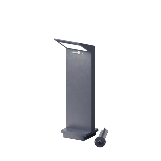 500mm solar bollard light with metal stake