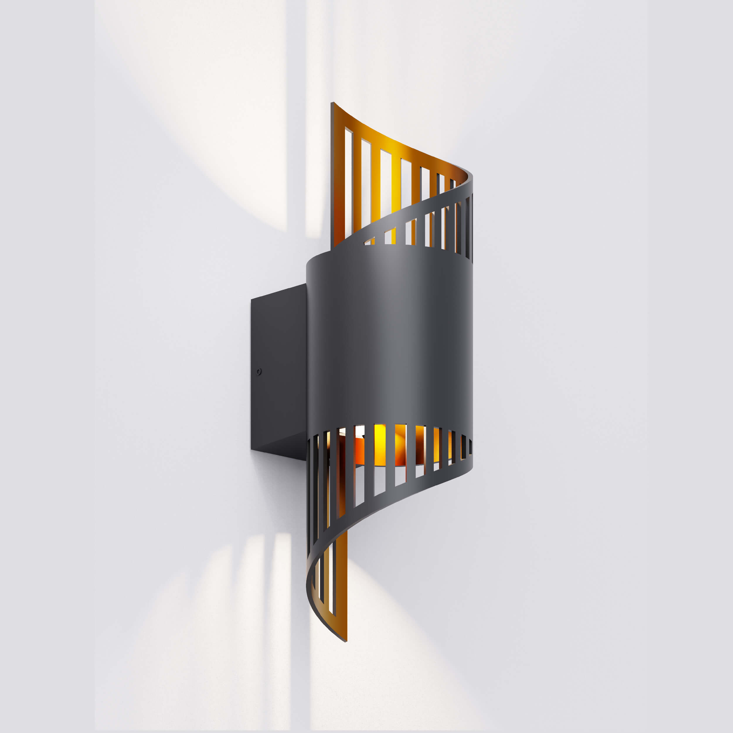 metal gold led wall light