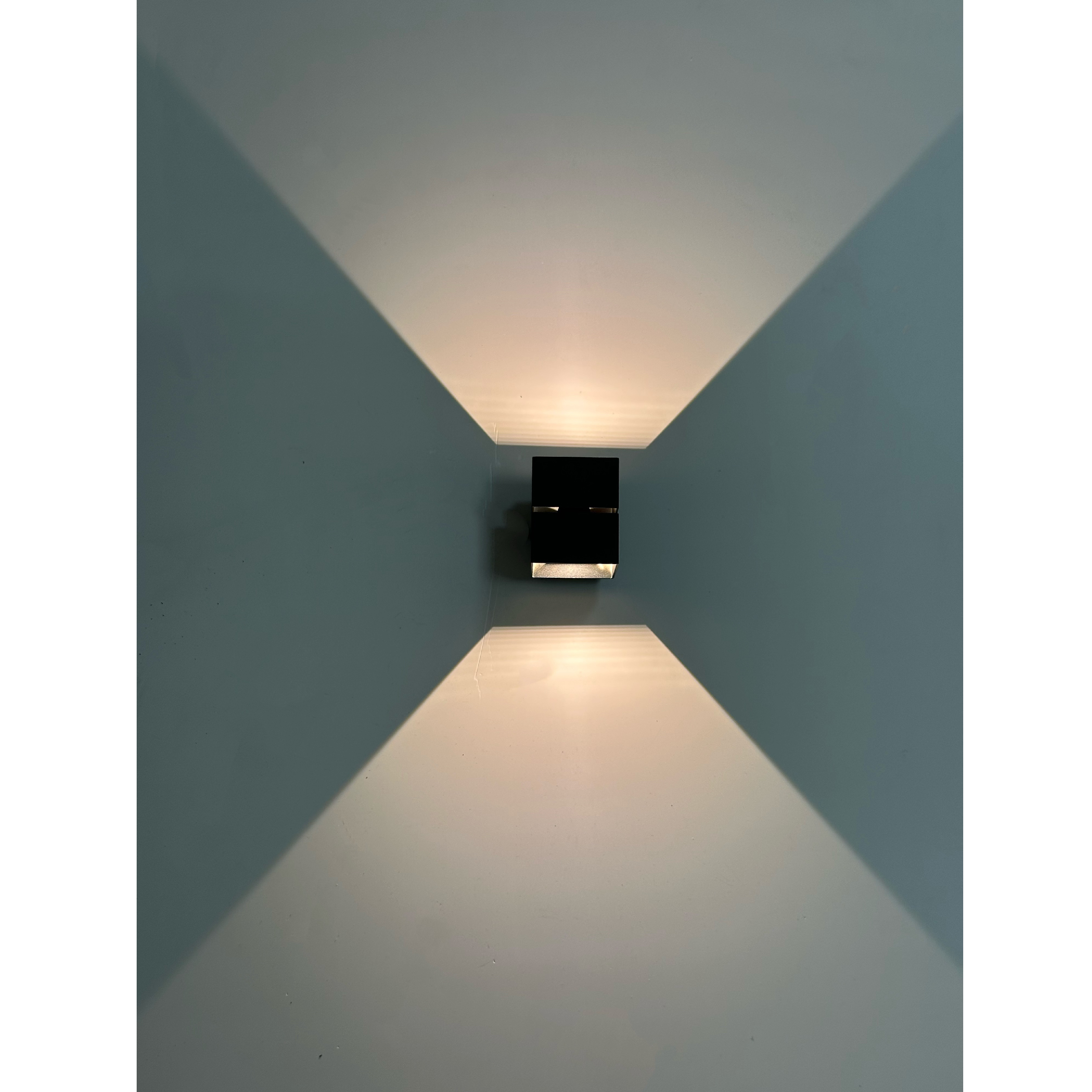 Black square led wall light