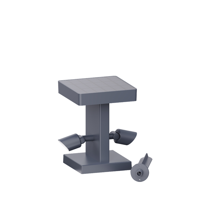 solar bollard light with dual spot light head