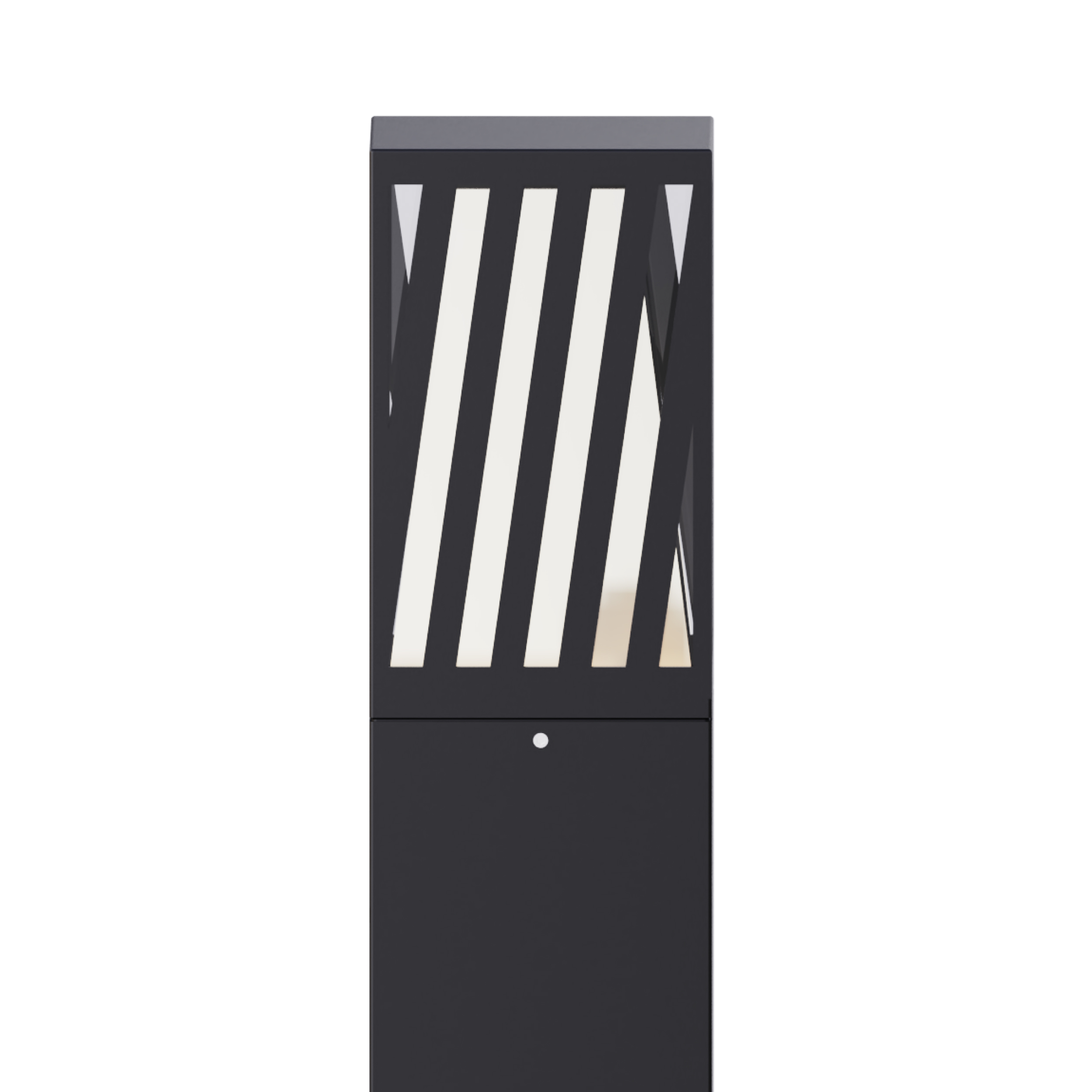 Durable aluminum housing LED bollard lights with different base types displayed in factory lighting workshop