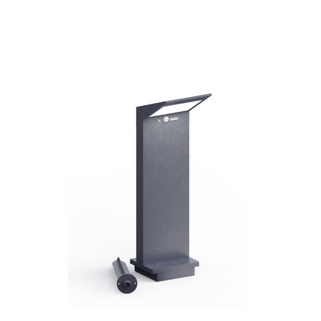 500mm solar bollard light with metal stake