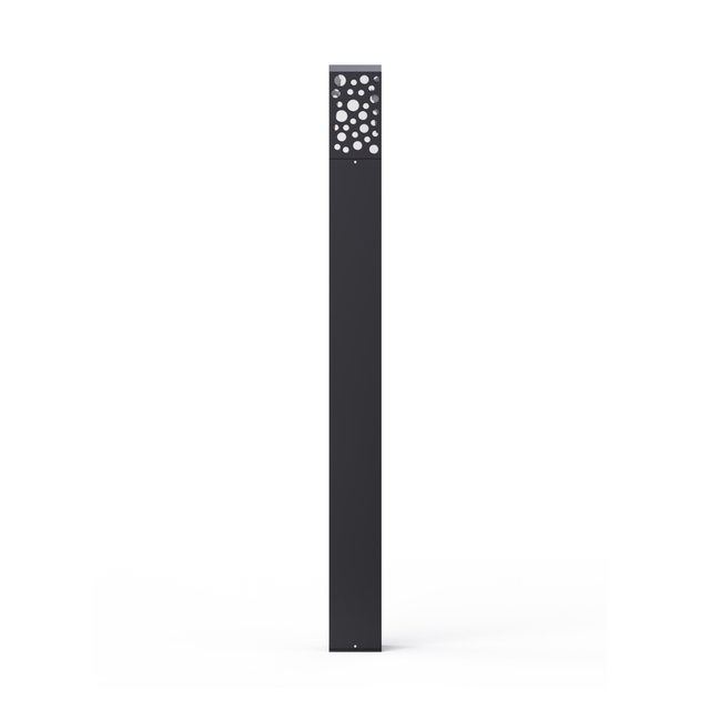 Elegant Anthracite-Colored Aluminum Outdoor Bollard Lamp with Minimalist Square Design
