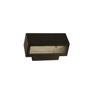An energy-efficient LED outdoor wall light with a minimalist square shape and a frosted glass cover, perfect for enhancing the ambiance of any outdoor space.