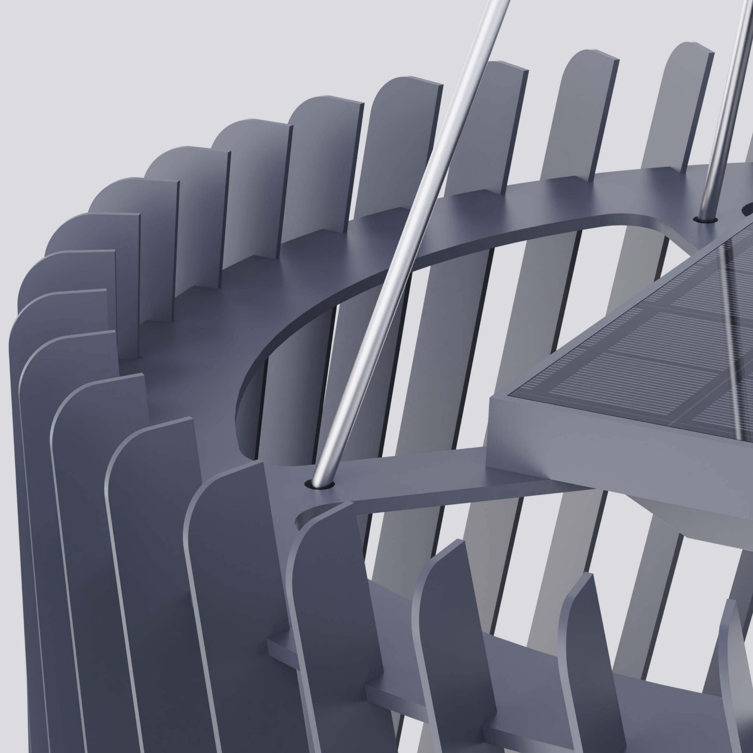 iron material solar floor light