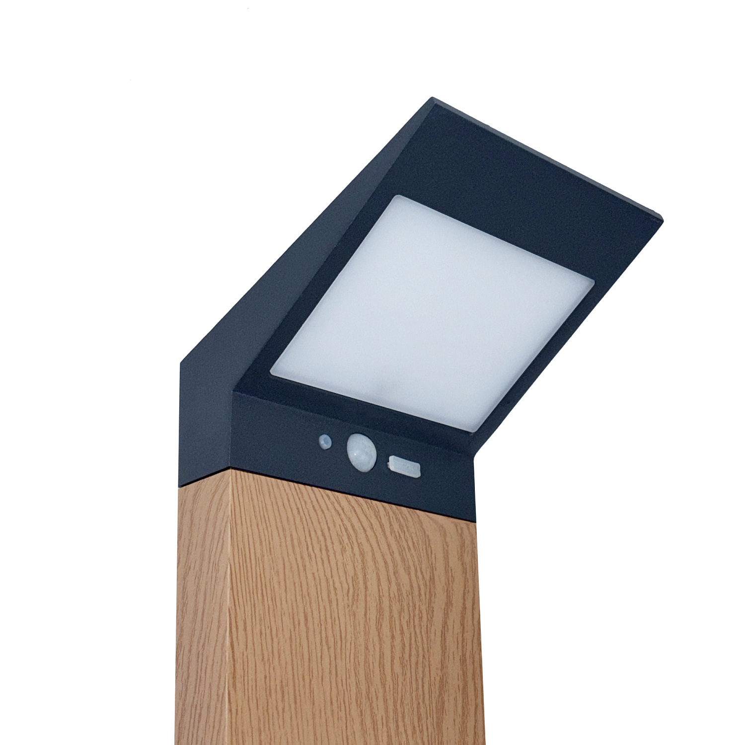 aluminum die cast with wood grain solar garden light