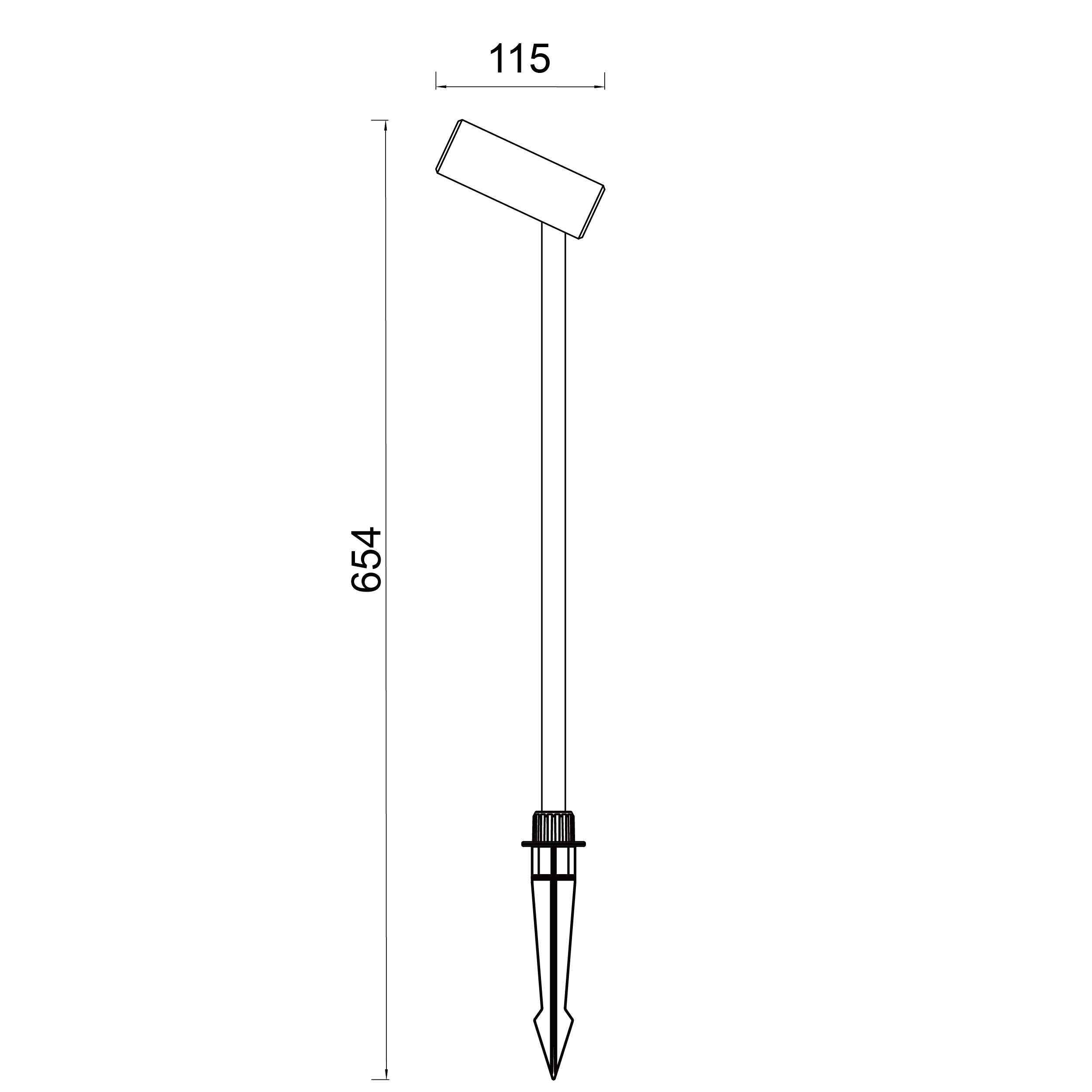 single head spot light with black body