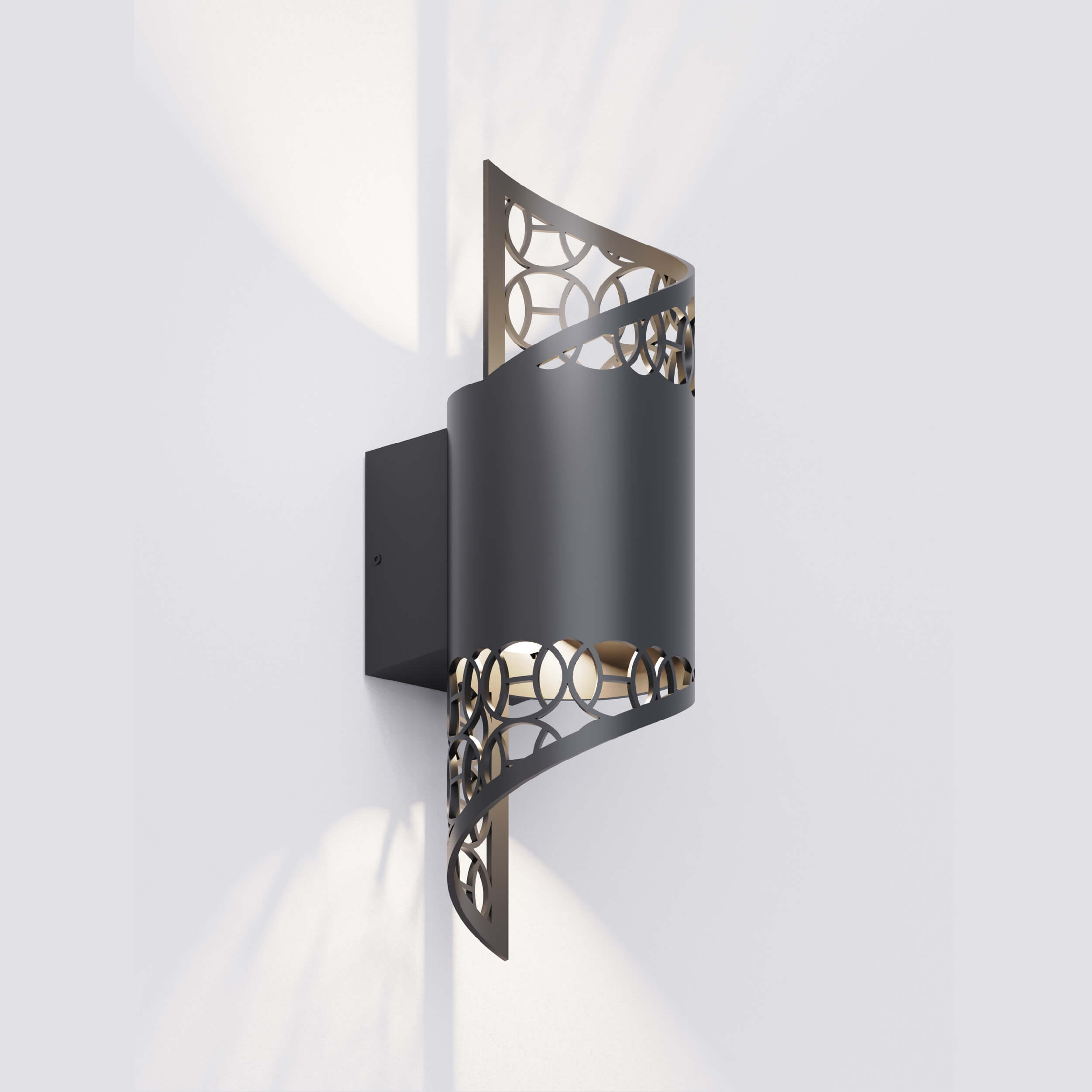 round and metal flow outdoor led wall light