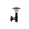 Black and White Outdoor Lamp Post with Dome-Shaped Light Fixture
