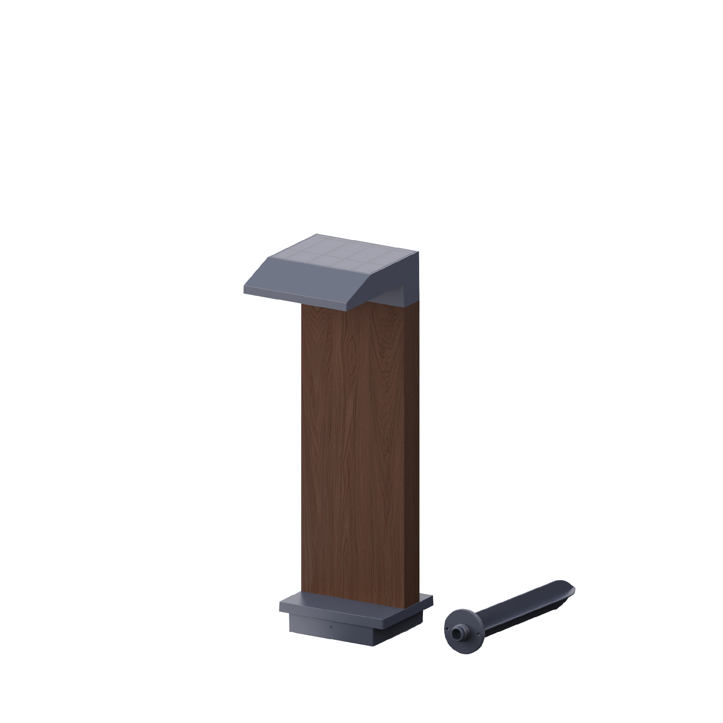 brown and grey led bollard light
