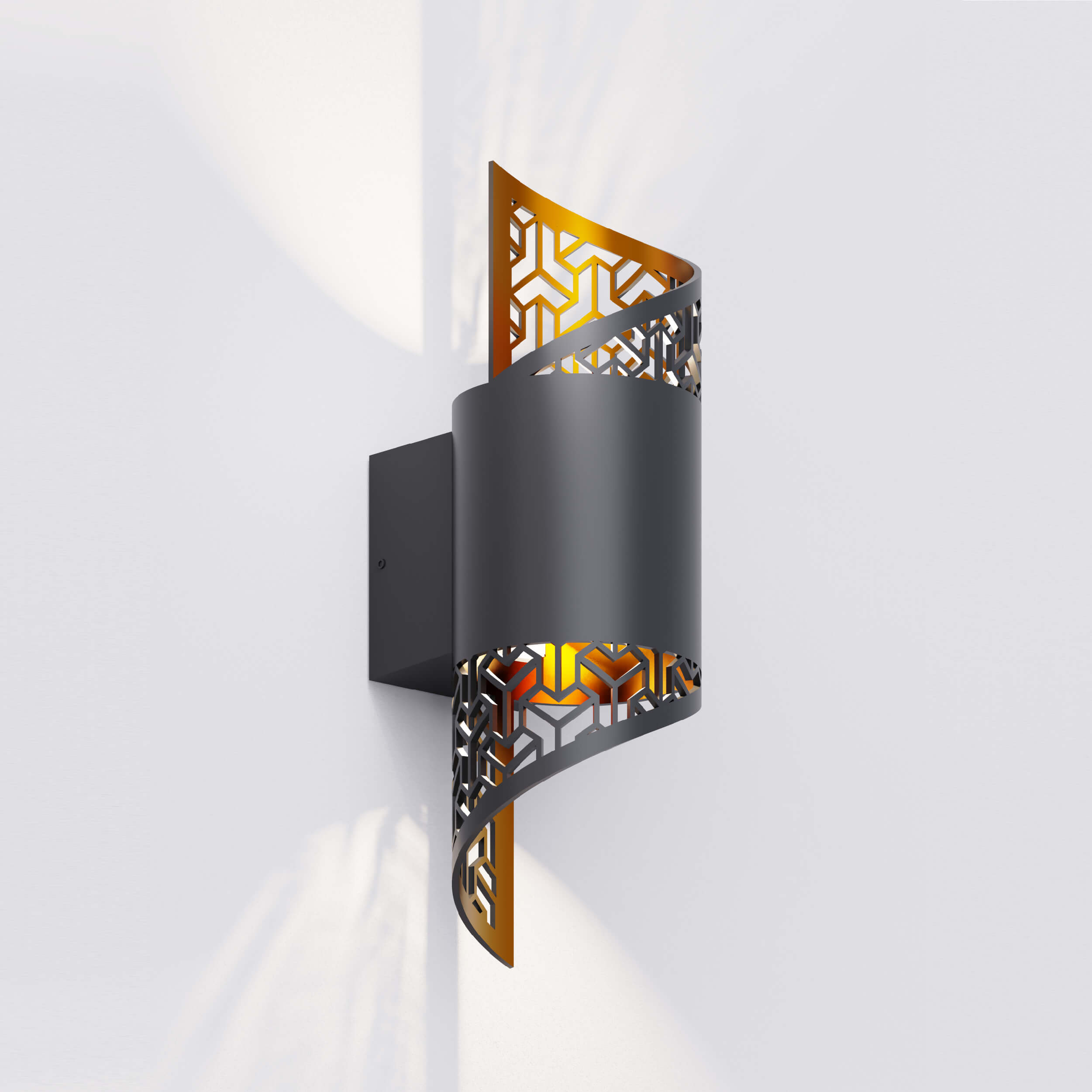 sand black and sand gold led wall light