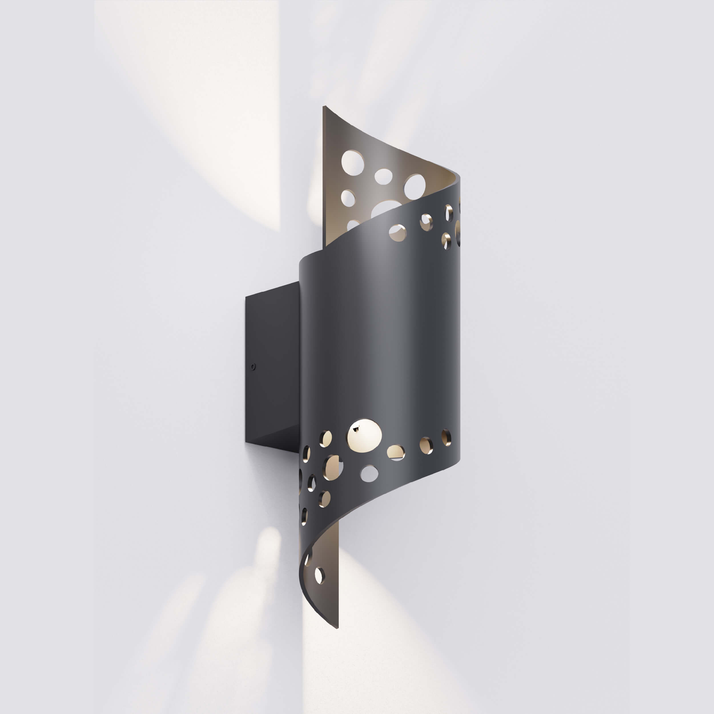 metal flow round design led wall light