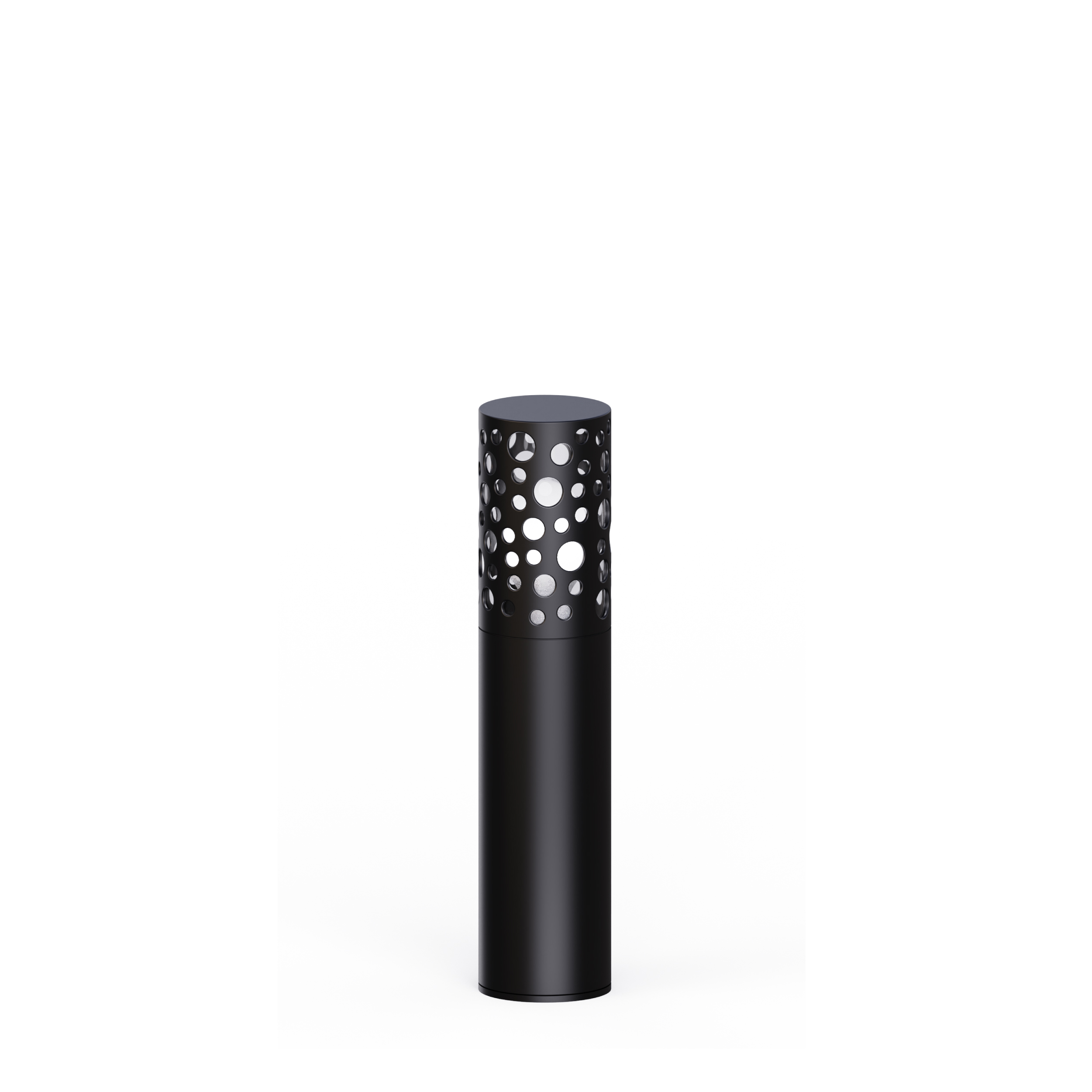 Contemporary outdoor post light featuring universal E27 bulb base