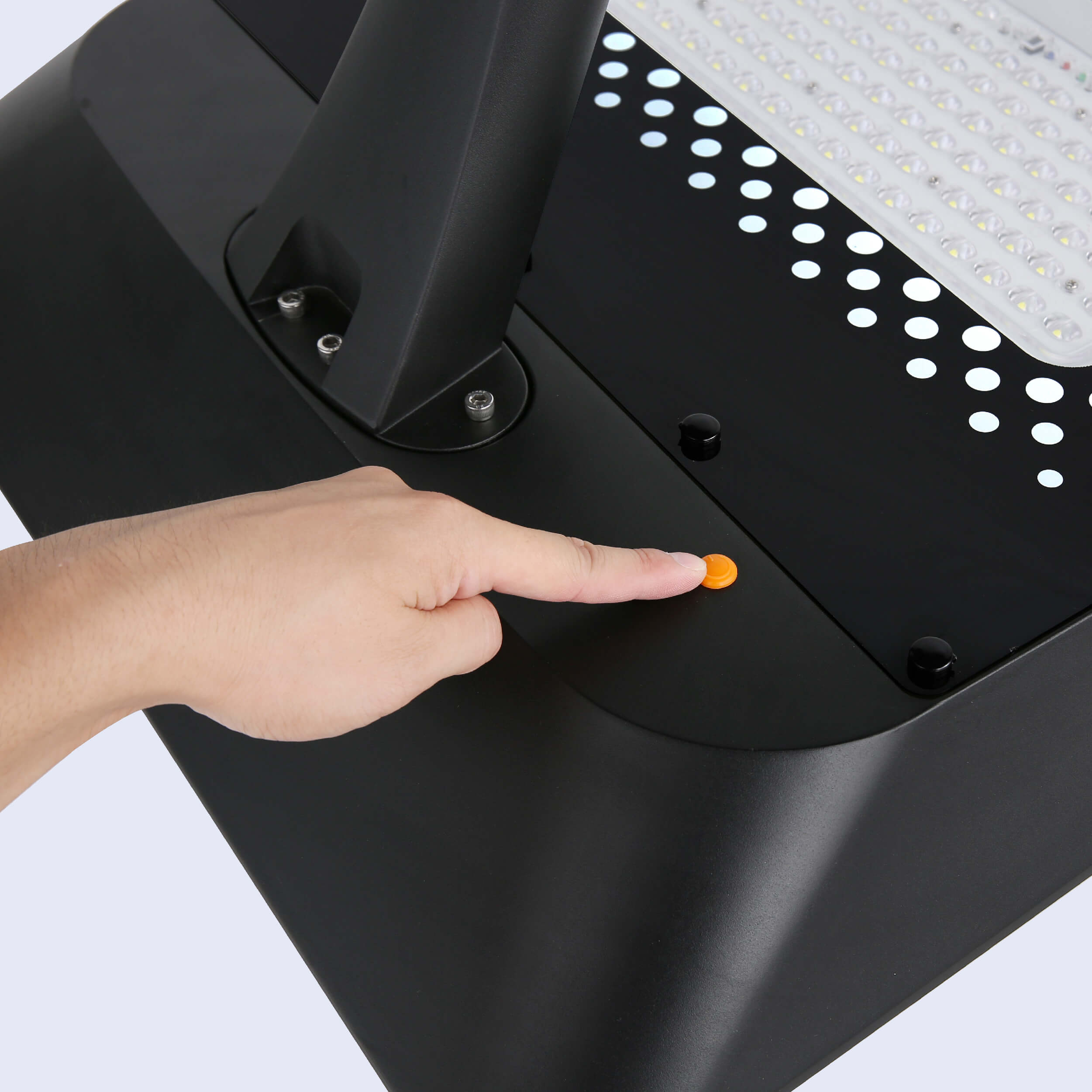 black solar pedestrian light