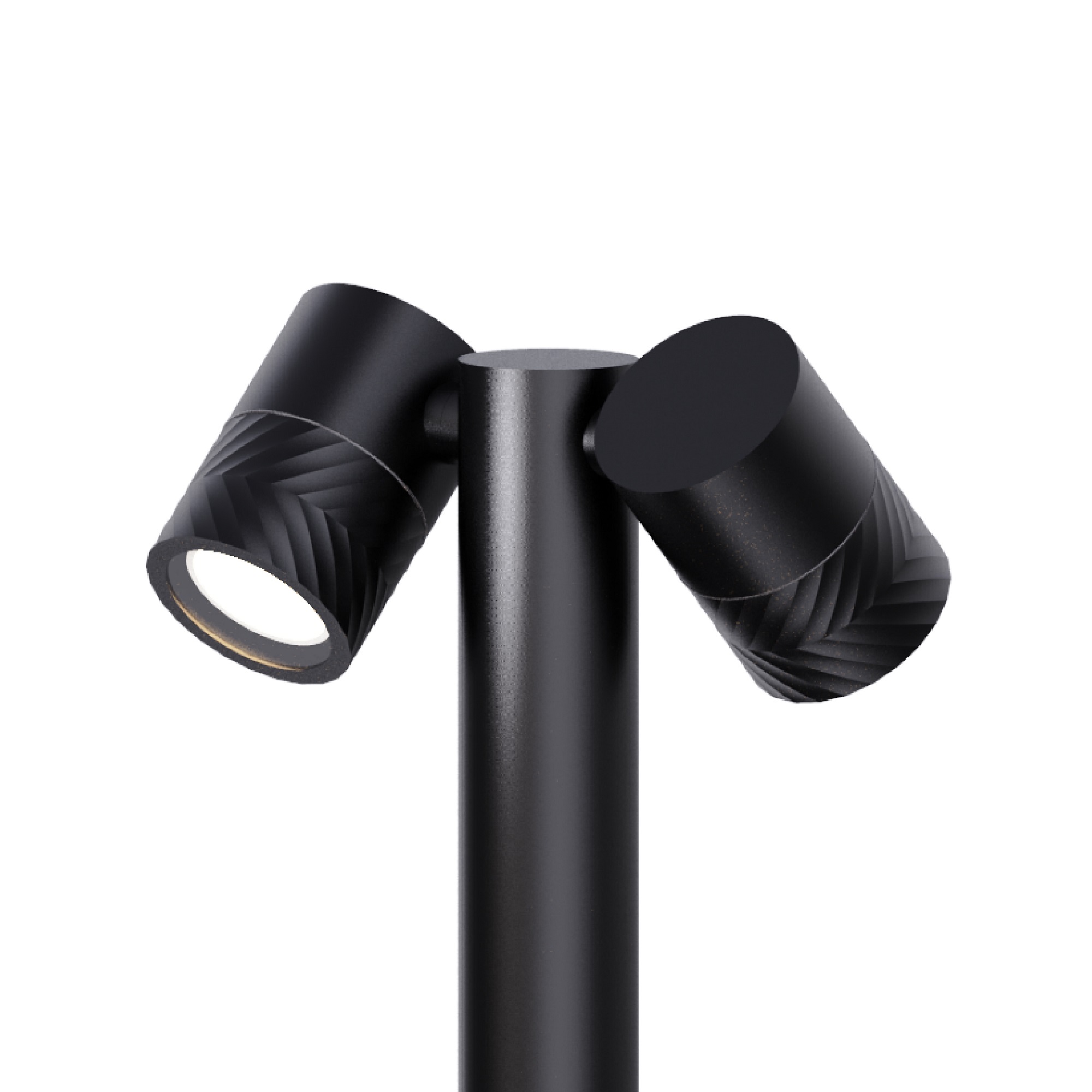 dual head gu10 bollard light with black body