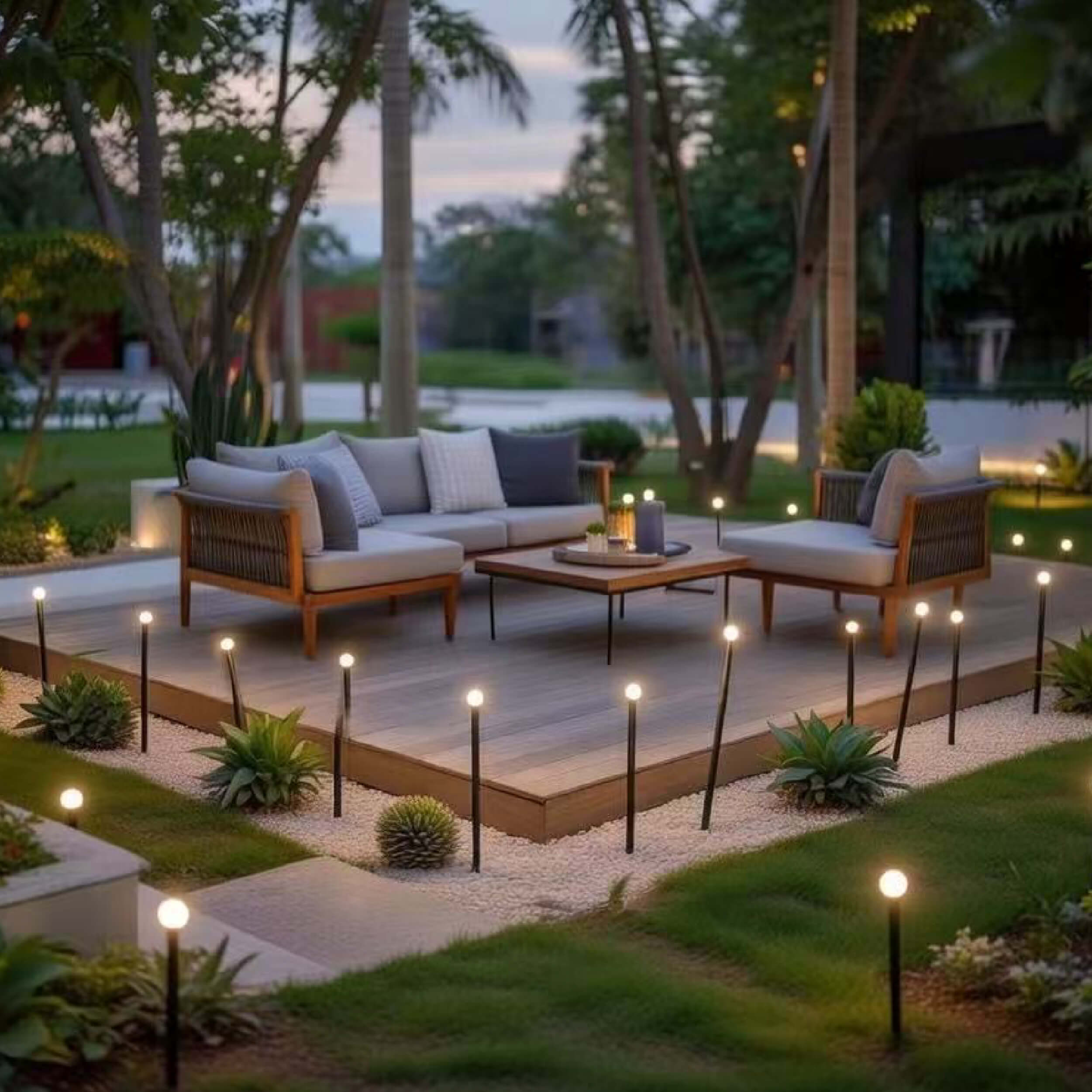 solar spike light for path