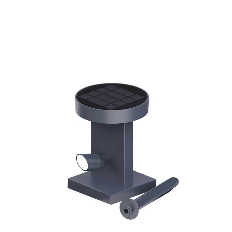 single head solar bollard light